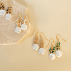 The Marea Drops — gemstone and pearl drop earrings, additional view 6