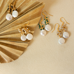The Marea Drops — gemstone and pearl drop earrings, additional view 1