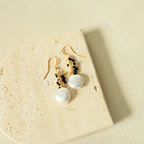 The Marea Drops — gemstone and pearl drop earrings, additional view 4