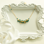 The Reign Necklace — clustered gemstone necklace on a fine chain, additional view 4