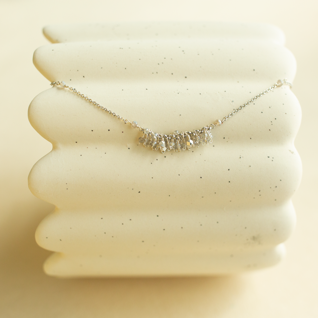 The Reign Necklace — clustered gemstone necklace on a fine chain, additional view 25