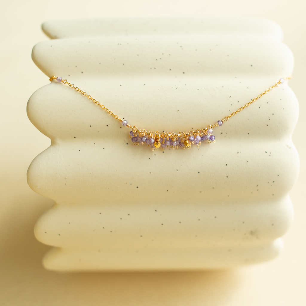 The Reign Necklace — clustered gemstone necklace on a fine chain, additional view 20