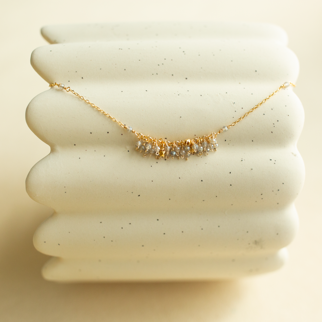 The Reign Necklace — clustered gemstone necklace on a fine chain, additional view 24