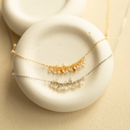 The Reign Necklace — clustered gemstone necklace on a fine chain, additional view 8