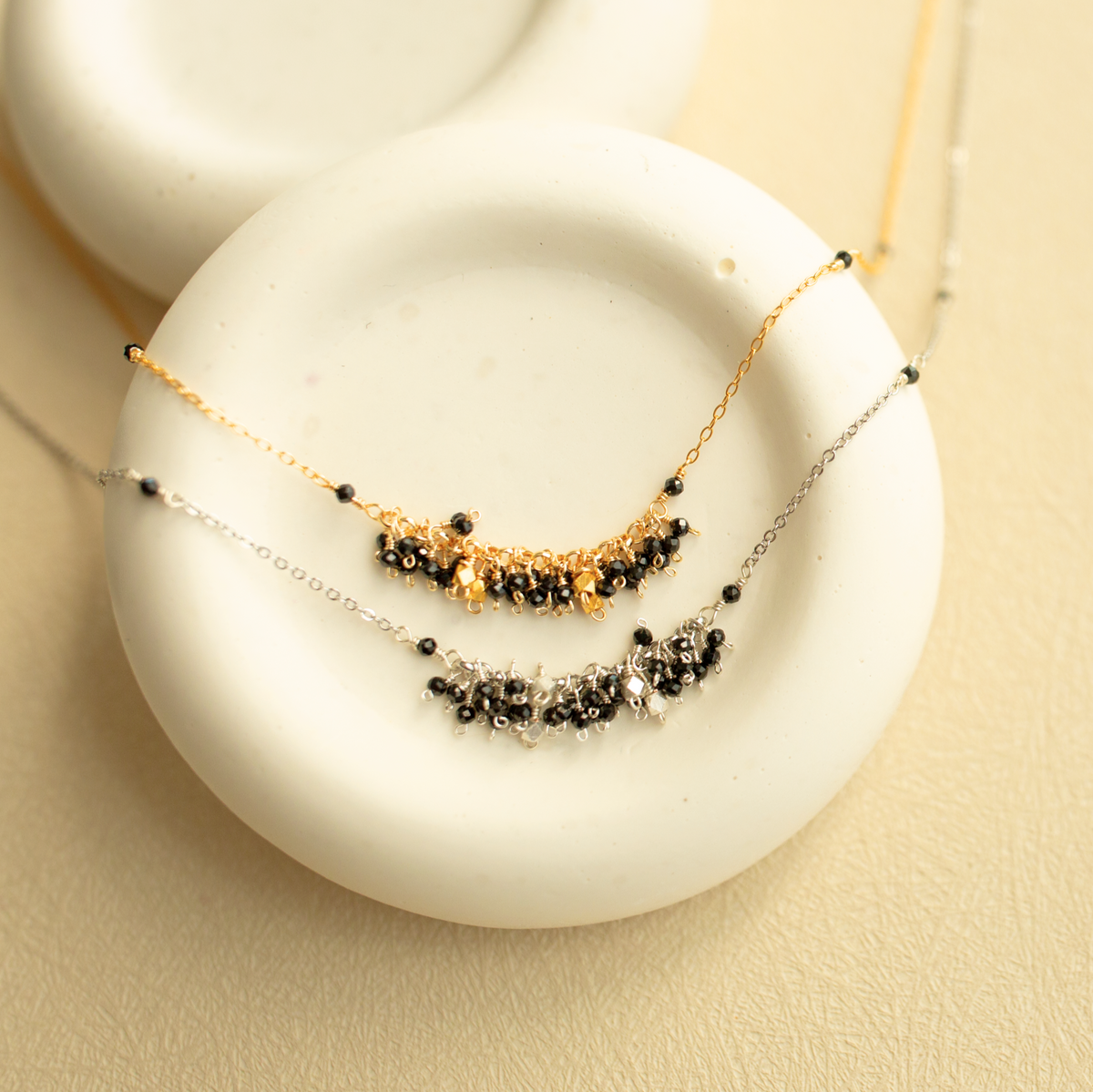 The Reign Necklace — clustered gemstone necklace on a fine chain, additional view 13