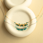 The Reign Necklace — clustered gemstone necklace on a fine chain, additional view 1