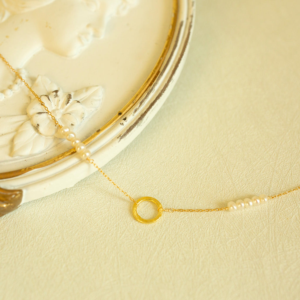 The Pearl — pearl necklace with gold-plated silver details, additional view 1