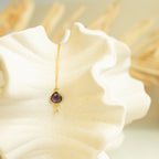 The Amethyst — natural amethyst pendant necklace with a fine golden chain, additional view 4