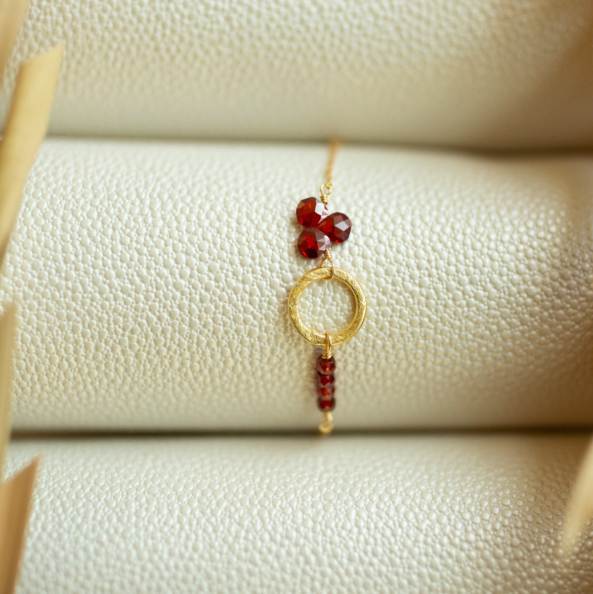The Solara — adjustable gemstone bracelet with gold-plated silver details, additional view 2
