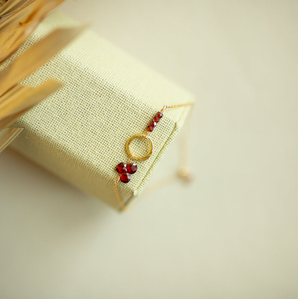 The Solara — adjustable gemstone bracelet with gold-plated silver details, additional view 1
