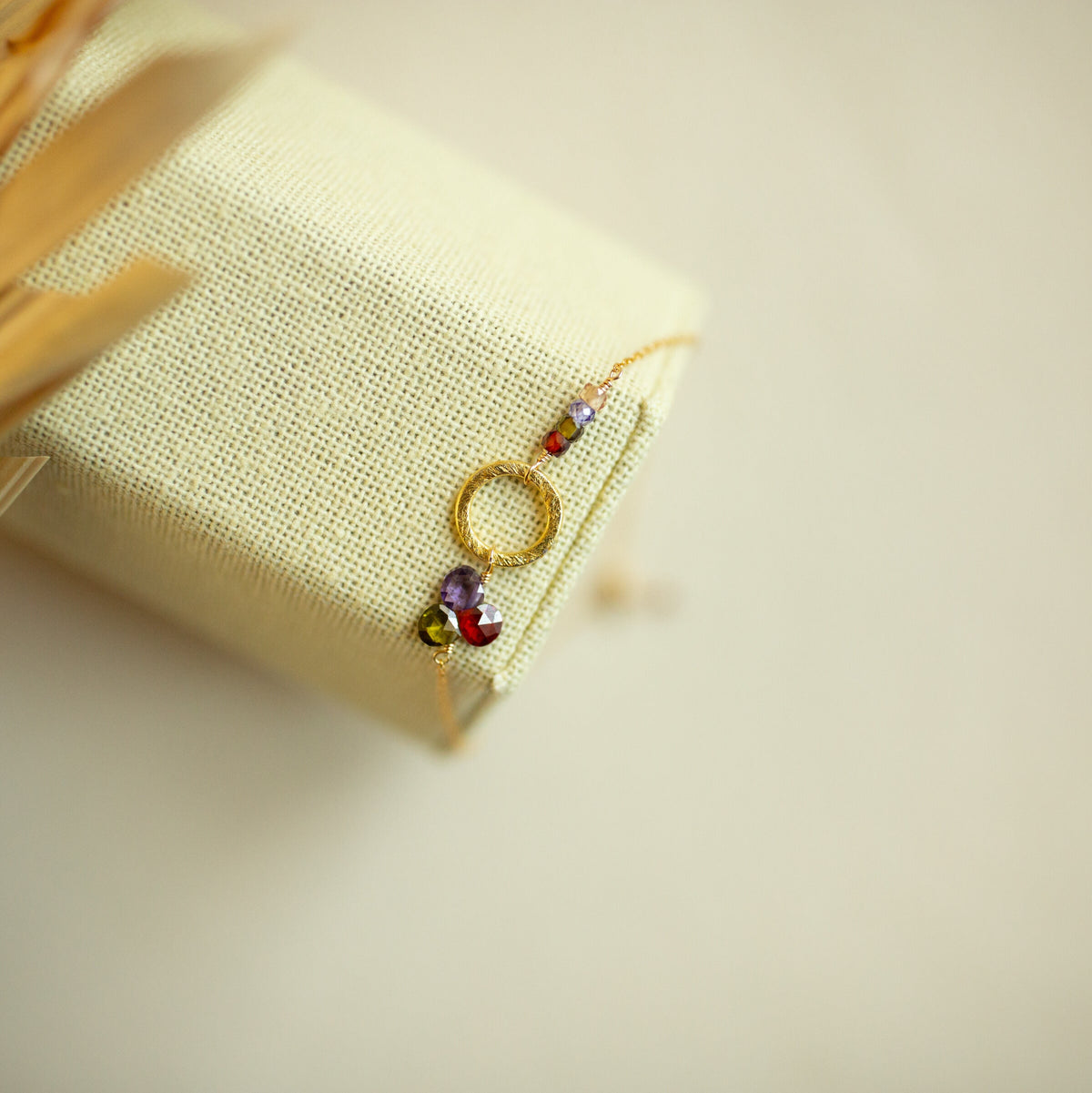 The Solara — adjustable gemstone bracelet with gold-plated silver details, additional view 12
