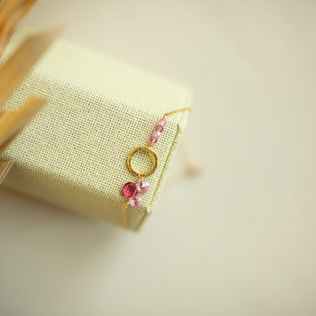 The Solara — adjustable gemstone bracelet with gold-plated silver details, additional view 9