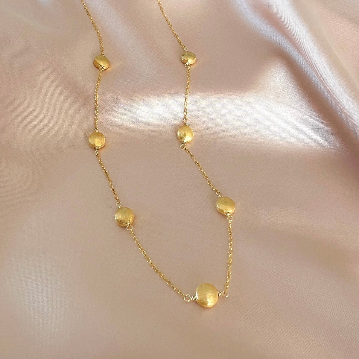 The Aurea — gold-plated silver station necklace, additional view 1