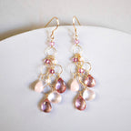 The Rosaline Drops, showing the matching pair of cascading pink gemstone earrings.