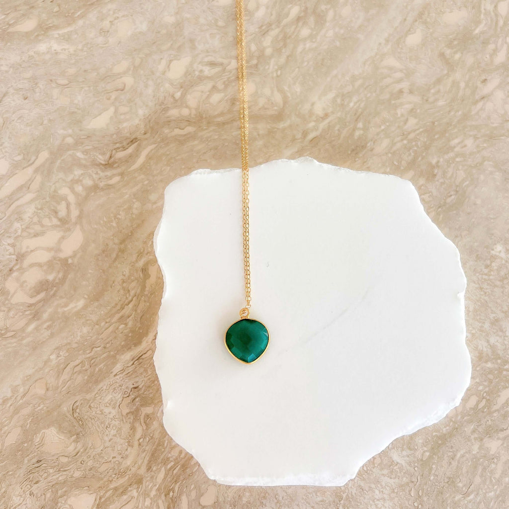 The Onyx — green onyx pendant necklace, additional view 2