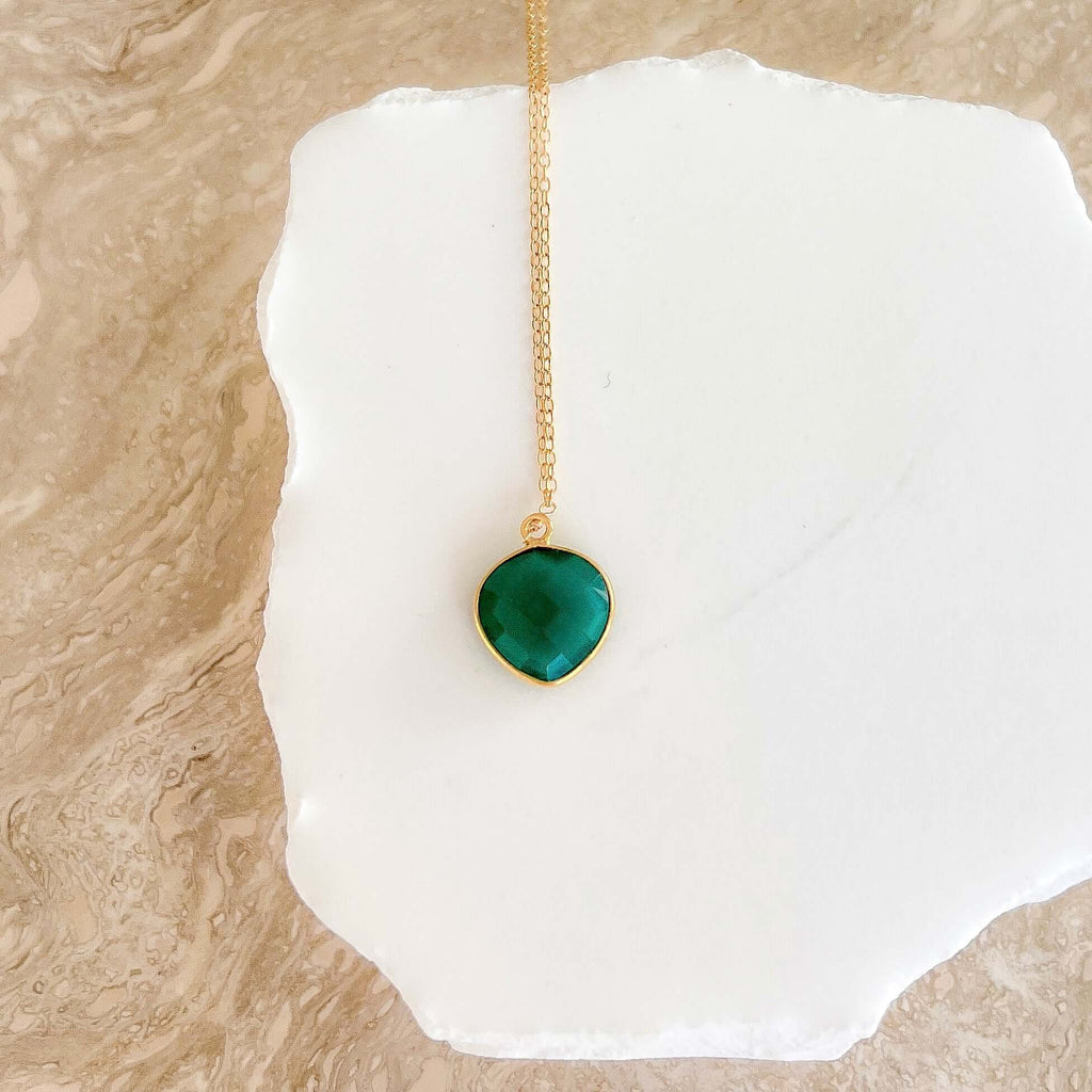 The Onyx — green onyx pendant necklace, additional view 1