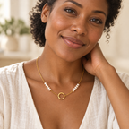 The Pearl worn by a model — AI-styled lifestyle illustration; see original product photos for details.
