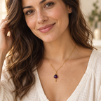 The Amethyst worn by a model — AI-styled lifestyle illustration; see original product photos for details.