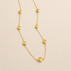 The Aurea fine gold-plated silver necklace with softly rounded gold stations