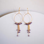The Vesper Earrings — amethyst mini swing hoop earrings, additional view 2