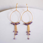 The Vesper Earrings — amethyst mini swing hoop earrings, additional view 1