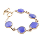 The Azure Bracelet — blue agate link bracelet with golden metal details, additional view 3