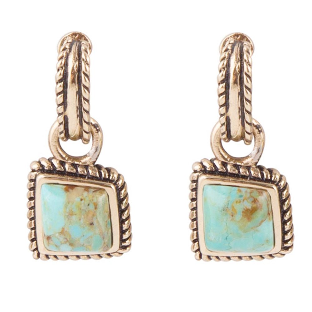 The Cove Drops — turquoise and bronze drop earrings, additional view 1